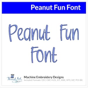 Peanut Fun Font Machine Embroidery Design Set - Alphabet Letters BX Font - Download 9 Format and 3 Sizes