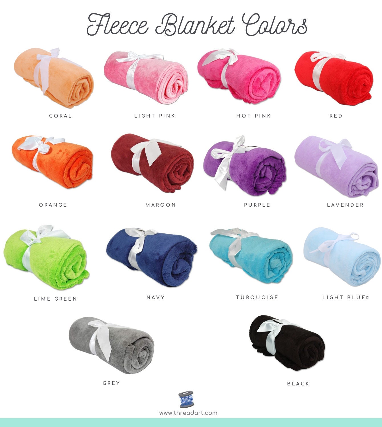 Monogrammed Plush Fleece Blanket Throw - Several Colors - Personalized Customized Gift Embroidered