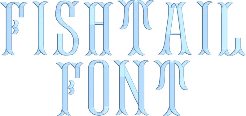 Fishtail Font Machine Embroidery Design Set - Monogramming Alphabet ...