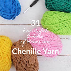 Super Soft Chenille Yarn in 20 Color Options - Plush Fluffy Velvet #5 - 50 gram skeins - 60 yds Chunky Weight