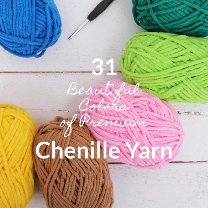 Super Soft Chenille Yarn in 20 Color Options - Plush Fluffy Velvet #5 - 50 gram skeins - 60 yds Chunky Weight image 1
