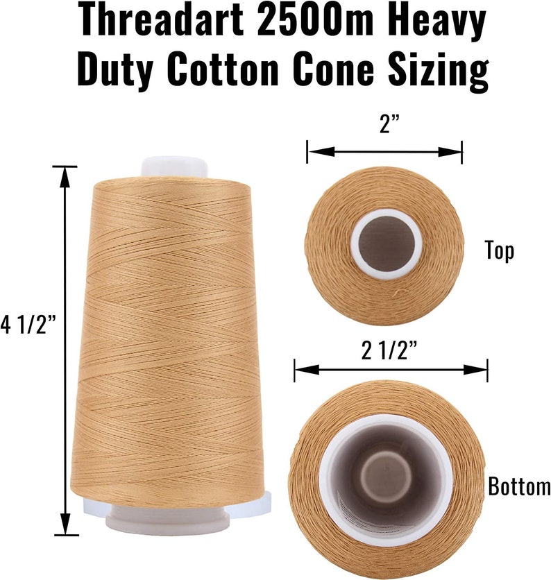 Heavy Duty Cotton Quilting Thread 2500 Meter Cones image 2