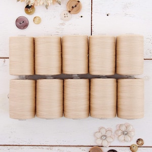 100% Cotton Thread Set | 10 Natural Color Spools | 1000M (1100 Yards) Spools | For Quilting & Sewing