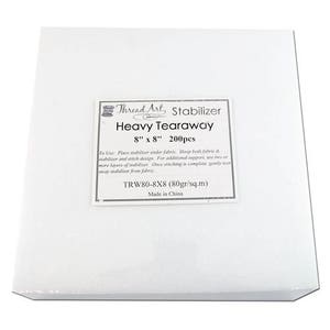 Heavy Tearaway Embroidery Backing Stabilizer - 8x8 200 precut sheets