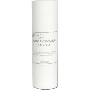 May include: White roll of 9.5 inch by 10 yard Cloud Cover Stitch for embroidery. The label reads "Thread Art Cloud Cover Stitch 9.5" x 10 yd" and "CCS95100".