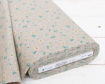 Threadart Sevenberry Grey Vintage Rose Cotton Quilting Fabric - 1, 3 & 10 Yard Cuts
