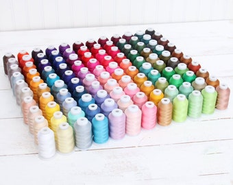 120 Color Rayon Machine Embroidery Thread Set - Big 1000m Cones - 40wt