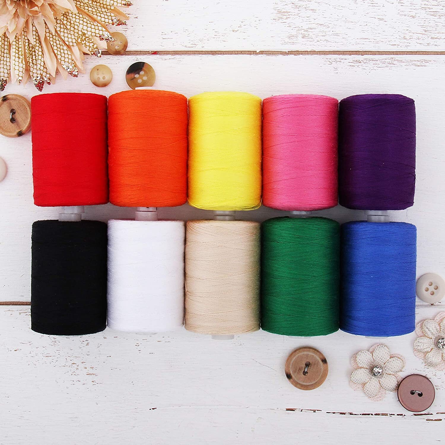 Threadart 100% Cotton Thread Color Black | for Quilting, Sewing, and  Serging | 1000M Spools 50/3 Weight | 50 Colors Available