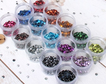 Hot Fix Metallic Rhinestones - 6mm Iron On Rhinestuds - Several Color Options - 144/Pk
