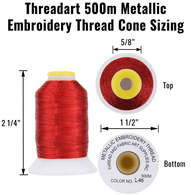 Metallic Thread For Machine Embroidery, Decorative Stitching, Quilting 25 different colors 500M per spool image 2