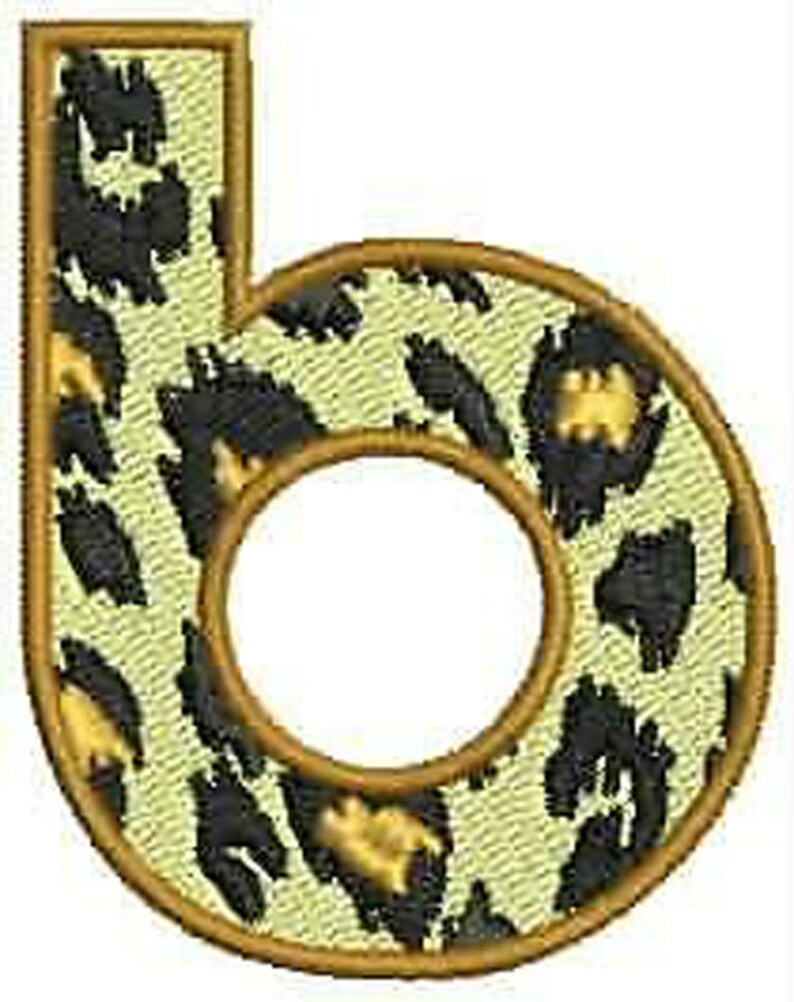 Machine Embroidery Design Set Leopard Alphabet1 42 Etsy