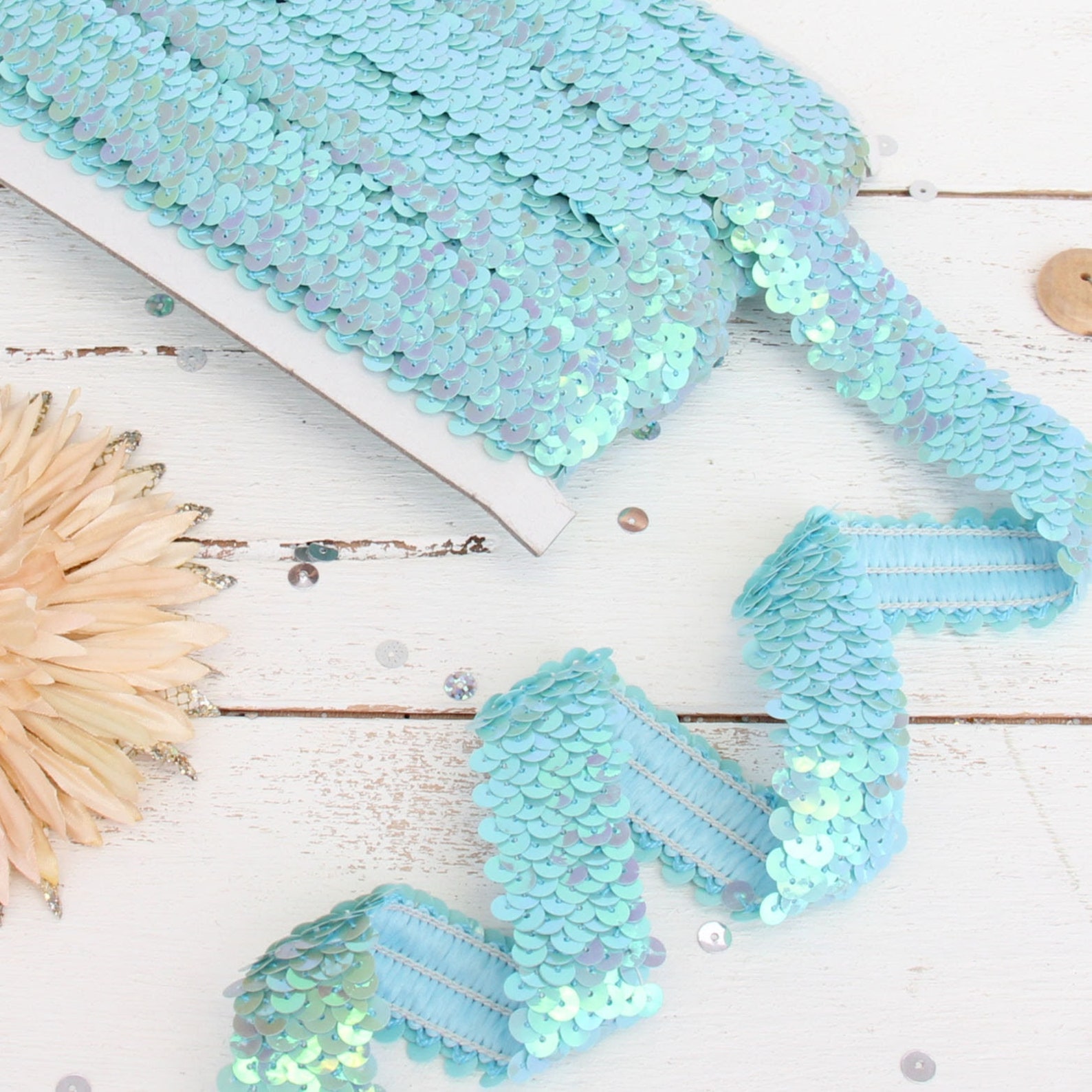 Stretch Sequin Trim Roll 1 Wide 11 Yards Length Etsy