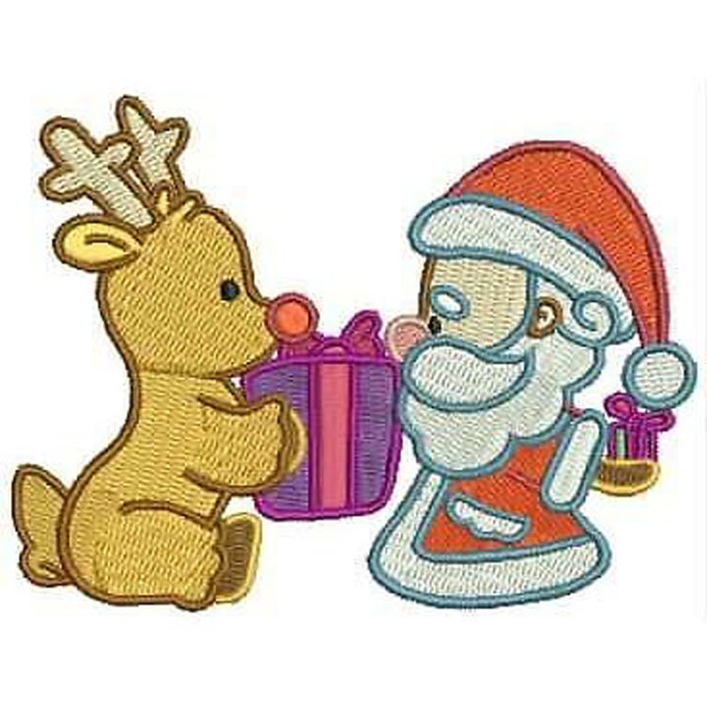 Machine Embroidery Design Set Santa and Rudolph1 10 Designs 9 Formats Threadart image 4