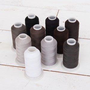 10 Color All-Purpose Sewing Thread Set - Grey ColorBuilder Set - Mini-King Cones Of Spun Polyester