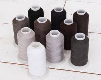 10 Color All-Purpose Sewing Thread Set - Grey ColorBuilder Set - Mini-King Cones Of Spun Polyester