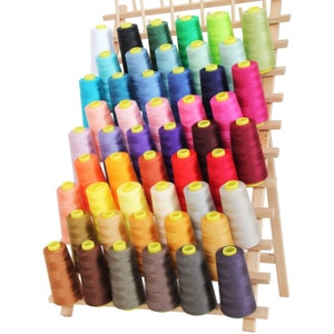 Serger Overlock Sewing Thread Cone - 50 Different Colors - ThreadArt Spun Polyester Huge 2750 Yd Cones 40 Wt. Tex 27