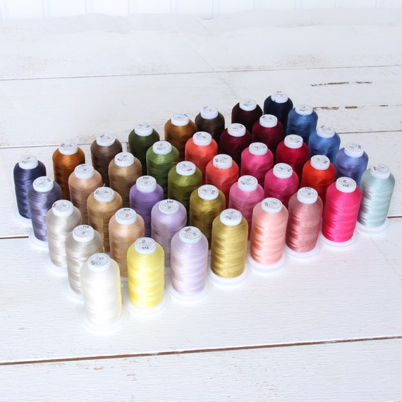 Machine Embroidery Thread 500M Set 40 Brilliant Colors Etsy