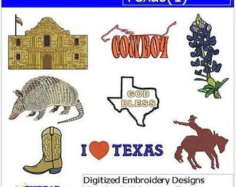 Machine Embroidery Design Set - Texas(1) - 8 Designs - 9 Formats - Threadart