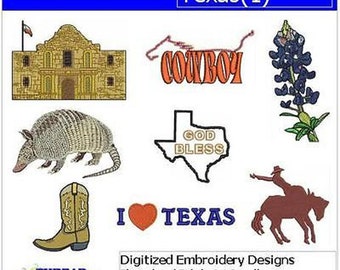 Machine Embroidery Design Set - Texas(1) - 8 Designs - 9 Formats - Threadart