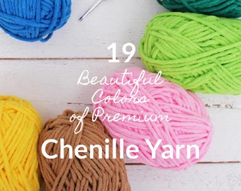 Super Soft Chenille Yarn in 20 Color Options - Plush Fluffy Velvet #5 - 50 gram skeins - 60 yds Chunky Weight