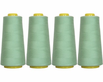 4 Big Cones Mint Green Serger Sewing Thread 2750 Yd Tex 27 40s2 - Threadart