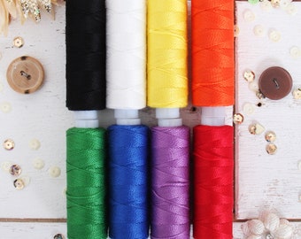 Pearl Cotton Thread | 75yd Spools Size 8 |Perle for Friendship Bracelets, Cross Stitch, Needlepoint, Hand Embroidery |40 Colors Available