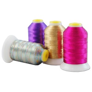 Metallic Thread For Machine Embroidery, Decorative Stitching, Quilting 25 different colors 500M per spool image 6