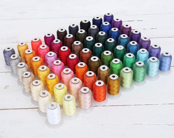 63 Spool Brother Colors Polyester Embroidery Machine Thread | 500M (550Yd) Spools