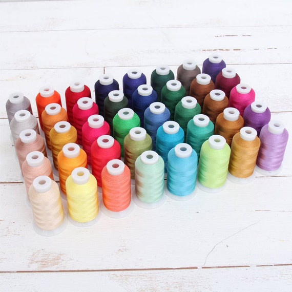 Rayon Machine Embroidery Thread Set B Big 1000m Cones 40 Colors 40wt 