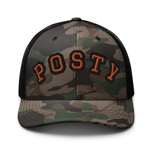 Gorra de camionero con camuflaje bordado de Post Malone / Gorra de camionero con camuflaje de Posty