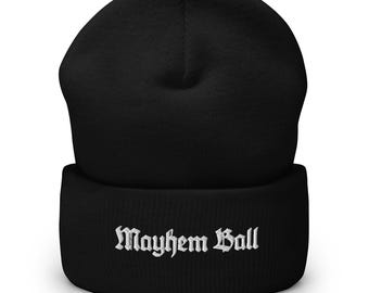 メイヘムボール刺繍カフビーニー