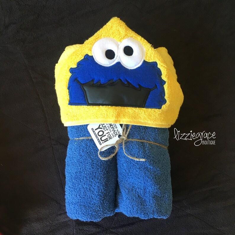 cookie monster hooded towel