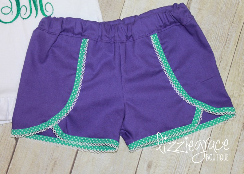 Festival Shorts Princess Shorts Solid Disney Shorts School Colors Shorts Girls Ruffle Shorts Custom Shorts Scallop Shorts