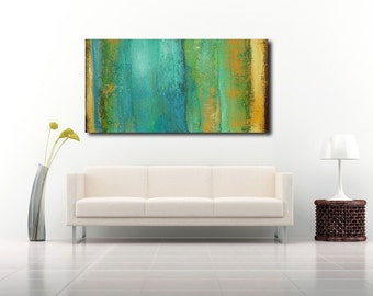 Acrylic Painting,  abstract acrylic modern original fine art on canvas, Flowing 4. 30x60 By Ava Avadon