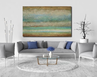 Seascape, Abstract acrylic painting, modern original fine art, Seashore 1, By Ava Avadon