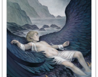 Icarus Greek Mythology art print 12x16 inches