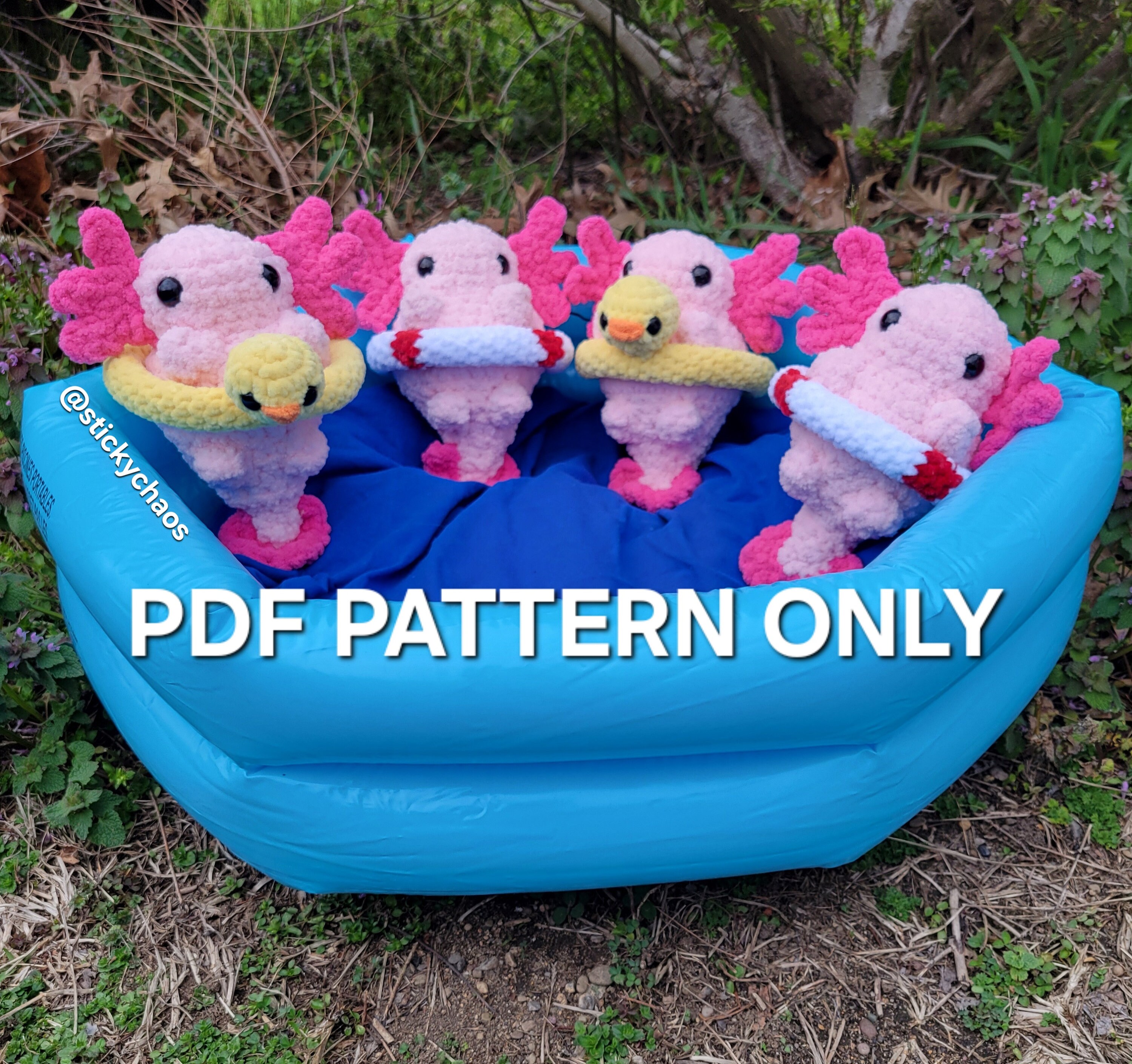 Patterned Floaties Axolotl With Pool Floaties Crochet Pattern PDF PATTERN ONLY - Etsy