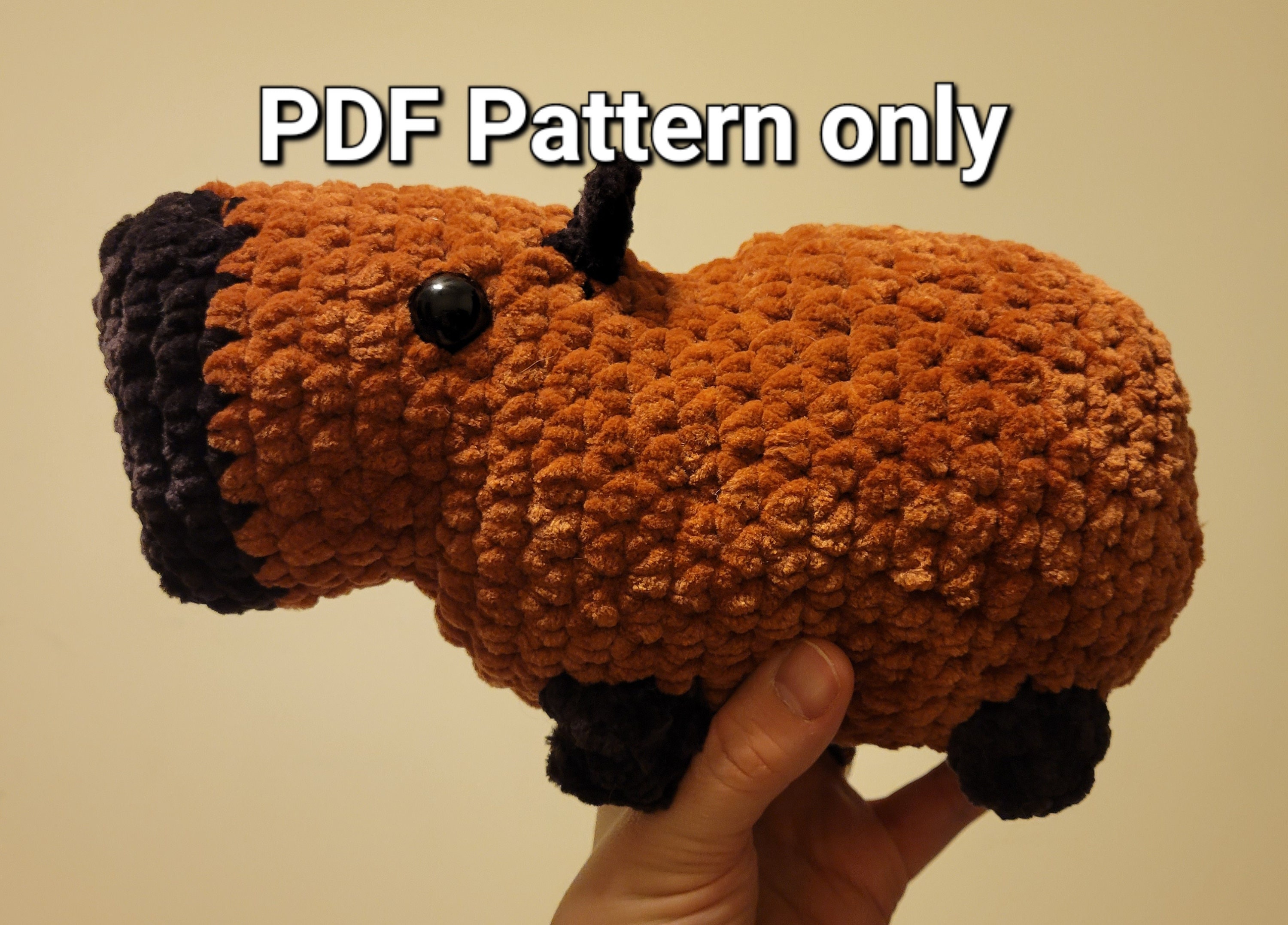 PDF Pattern Only Capybara Crochet Pattern With Optional Tangerine ...