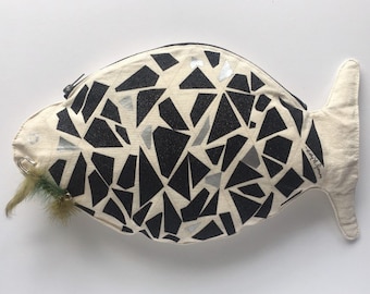 Fish Bag ART TO WEAR Collection Special Edition "Bait Bag" Handmade Holly A Jones Handbag