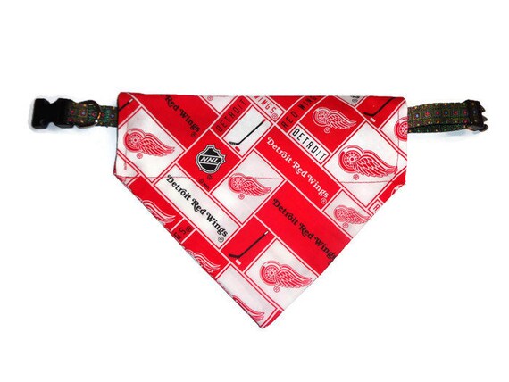 DET Red Wings Hockey Pet No-Tie Dog Bandana Slip On DET Red Wings Hockey Pet No-Tie Dog Bandana Slip On