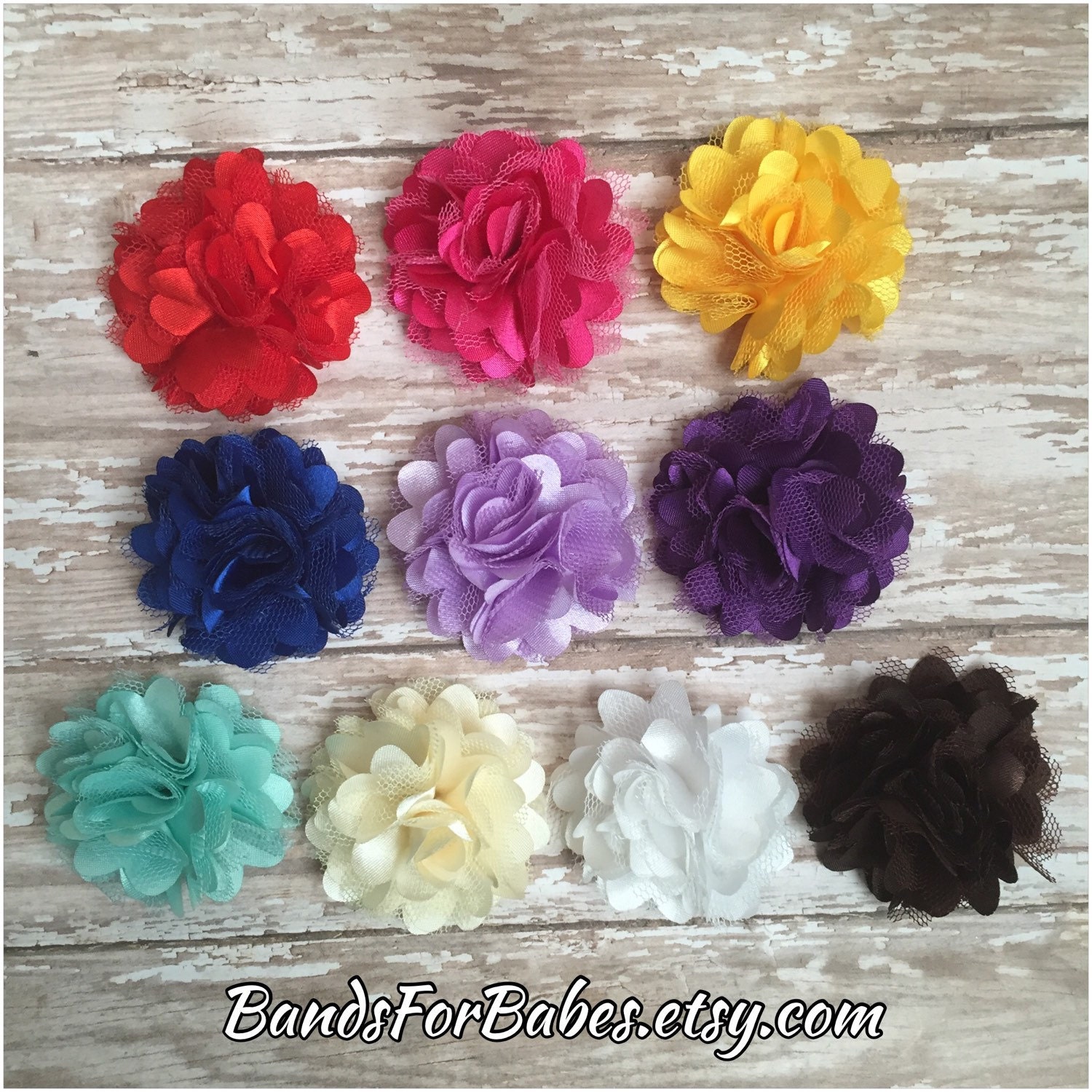 You Pick Satin & Tulle Flower Hair Clip Satin and Mesh Flower | Etsy