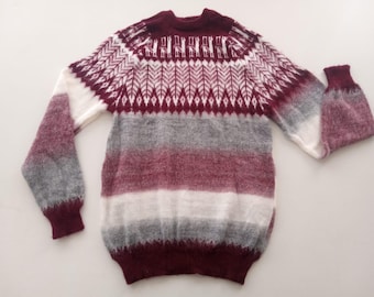 Maglione peruviano - Morbido misto alpaca con motivi tradizionali - Taglia media