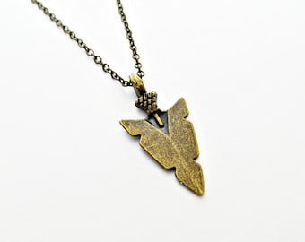 Arrowhead Handcrafted Brass Charm Necklace