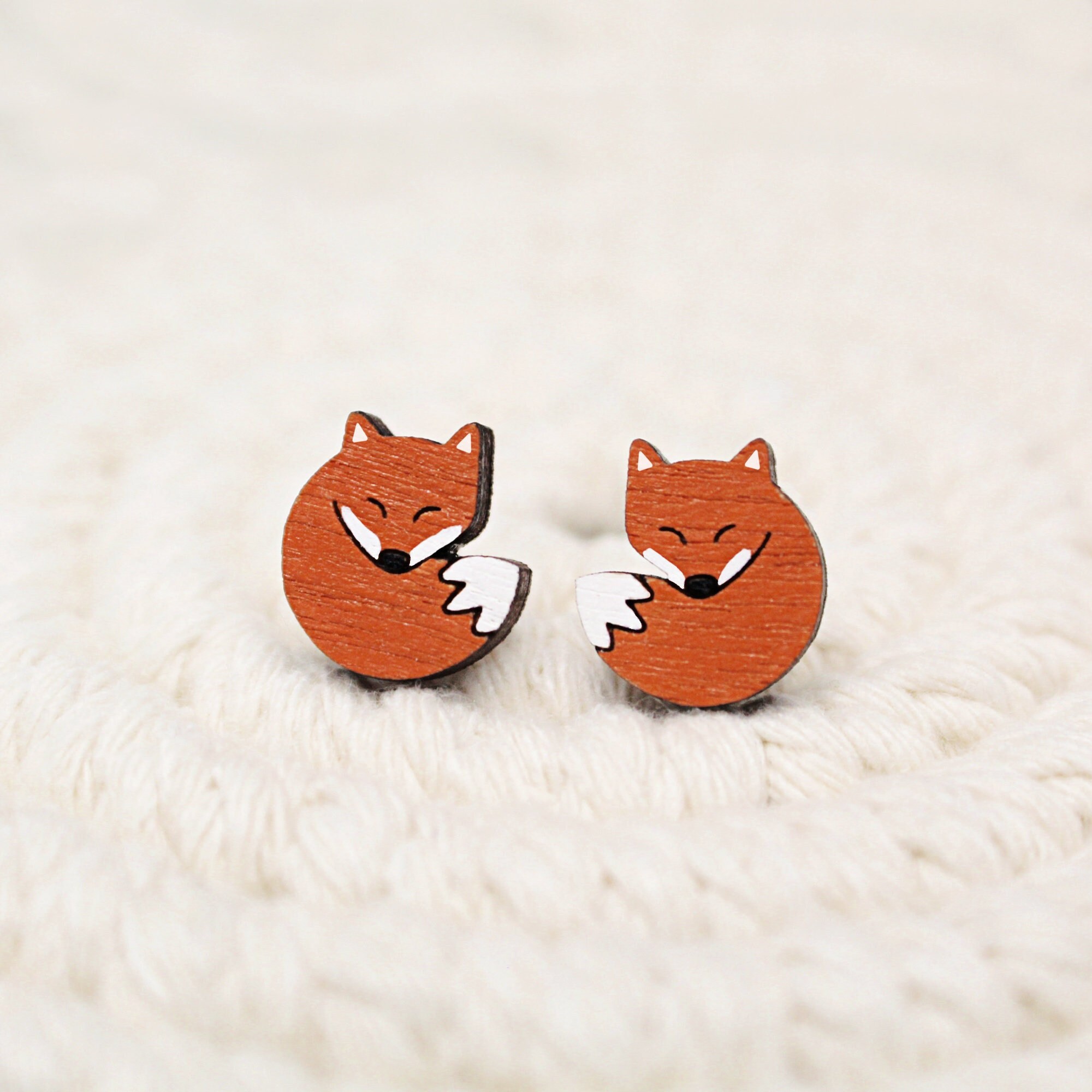 アクセサリー Maison Kitsune FOX HEAD EARRINGS PRE-ORDER- White Kitsune Mask Earrings - Kitsune Earrings