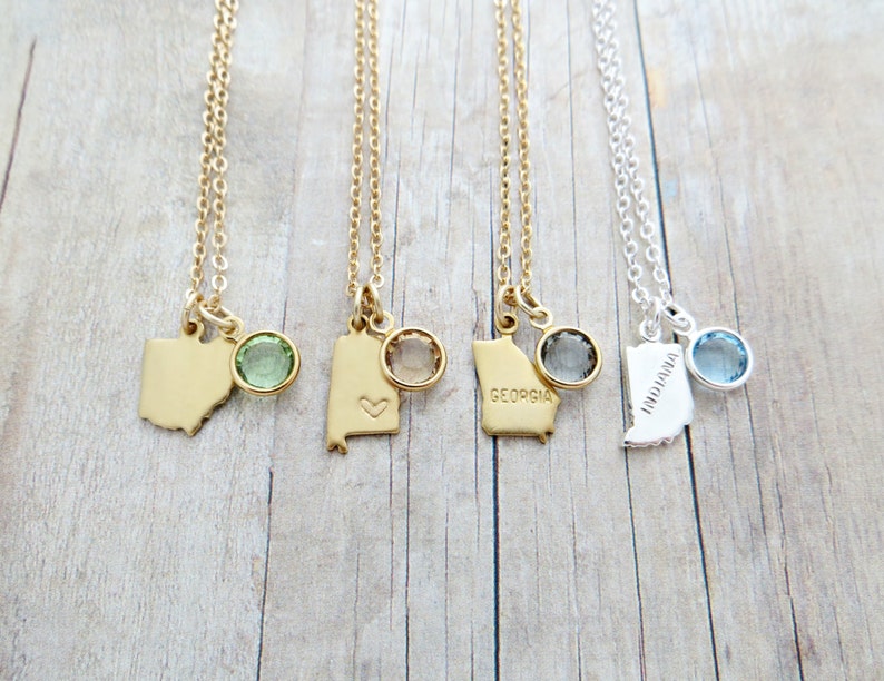Texas Necklace Texas State Charm Necklace Personalized in Gold Etsy