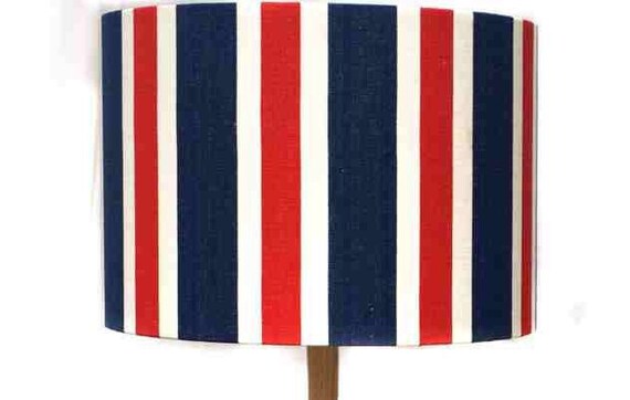 red and white striped lamp shade
