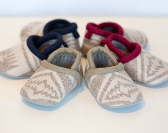 Baby Moccasins Made From Pendleton® Wool - Baby Booties - Baby Shoes - Toddler Shoes - Wool Slippers