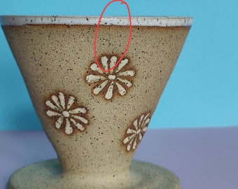 Seconds Sale Handmade Ceramic Pour Over Cone in Lazy Daisy