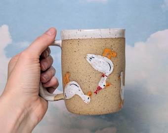 Handmade Ceramic Silly Goose Mug with Customizable Option Pre Order