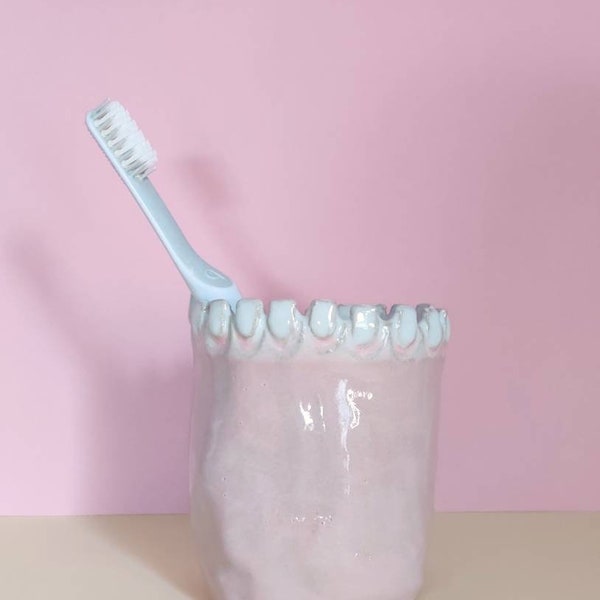 Ceramic Tooth Toothbrush Holder